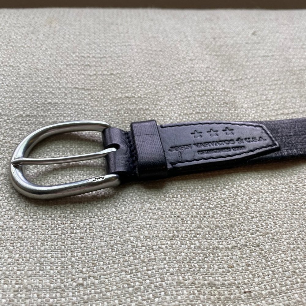 John Varvatos Men's Leather Black Belt - Sz 36!